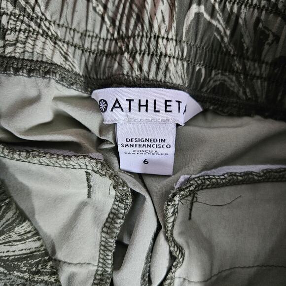 Athleta Pants Womens 6 Green Brooklyn Joggers Marbled Print Stretch Outdoors - Picture 3 of 10